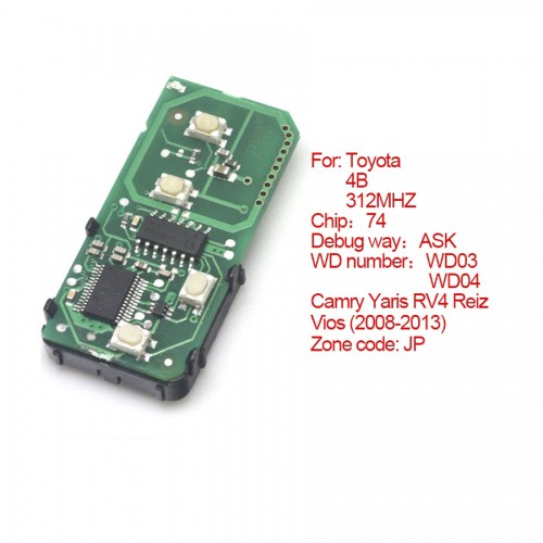 smart card board 4 key 312MHZ number 271451-03370-JP for Toyota