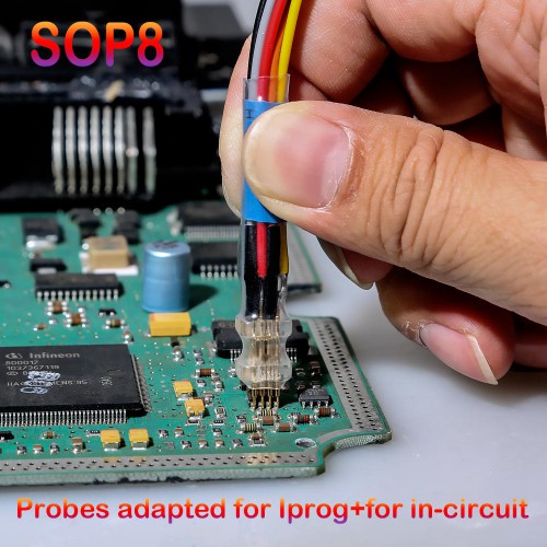 V84 Iprog+ Pro Key Programmer Support IMMO + Mileage Correction + Airbag Reset with Probes Adapters for in-circuit