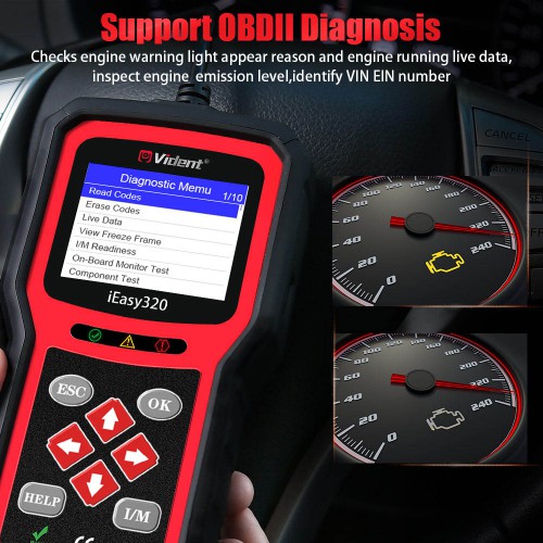 VIDENT iEasy320 OBDII/EOBD+CAN Code Reader Free Shipping