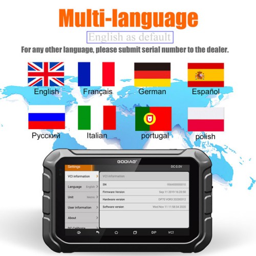 (Support German)GODIAG GD801 Key Programmer Multi-language Support Mileage Correction ABS EPB TPMS EEPROM