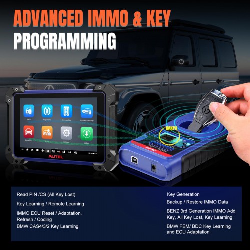 Autel MaxiIM IM608 II (IM608 PRO II) Automotive All-In-One Key Programming Tool All key Lost 2 Years Free Update with G-BOX3 Tool & APB112