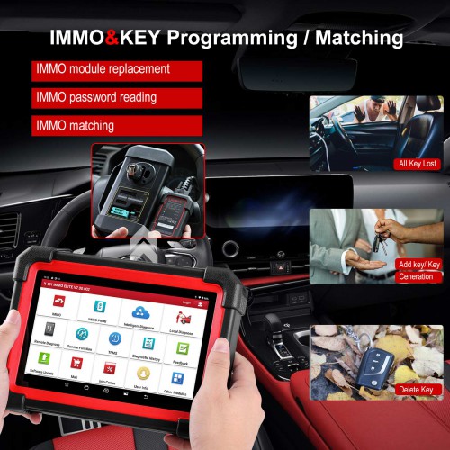 LAUNCH X431 IMMO ELITE Key Programmer Car Immobilizer Programming Tools OBD OBD2 All System Diagnostic Scanner 39 Reset Services X-PROG 3