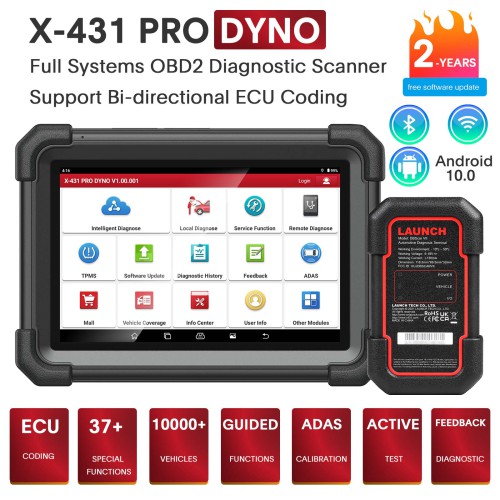 Launch X431 PRO DYNO Bidirectional Diagnostic Scanner 37+ HOT Functions Upgraded Version of X431 Pro Elit