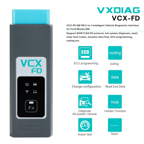 VXDIAG VCX-FD GM FM 2-in-1 Intelligent Vehicle Diagnostic Interface for Ford/Mazda GM for Chevrolet, Buick, Cadillac, Opel, Holden Diagnostic Tool