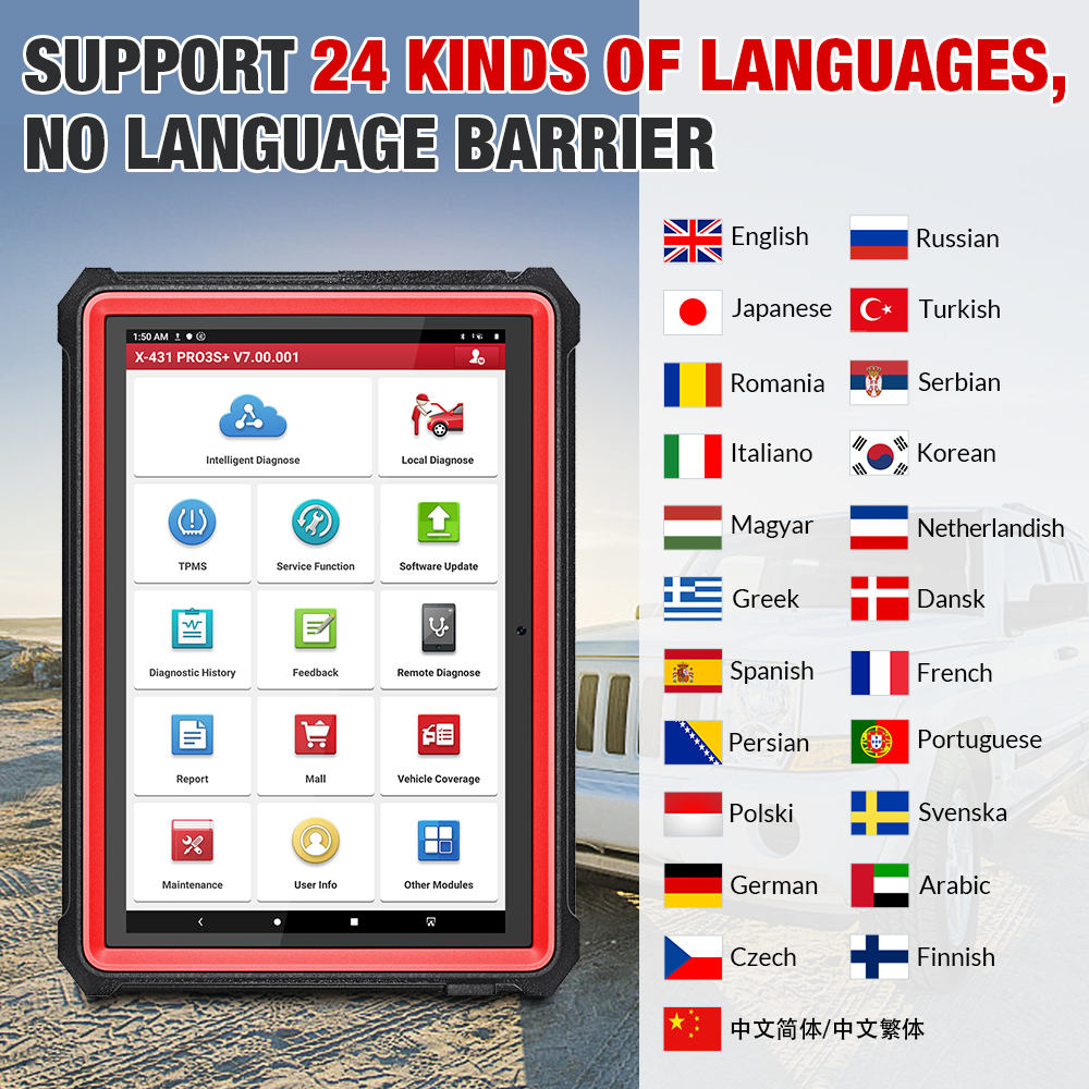 LAUNCH X431 PRO3S+ Support Multi-language 