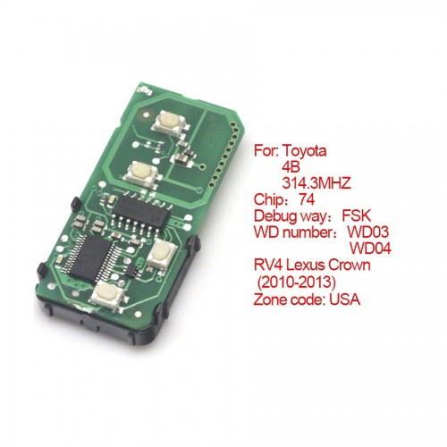 smart card board 4buttons 314.3MHZ number :271451-5290-USA for Toyota