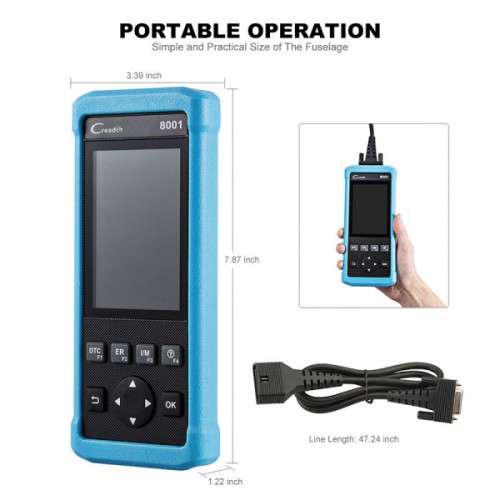 2017 New Launch DIY Code Reader CReader 8001 CR8001 Full OBD2 Scanner with Oil Resets Service