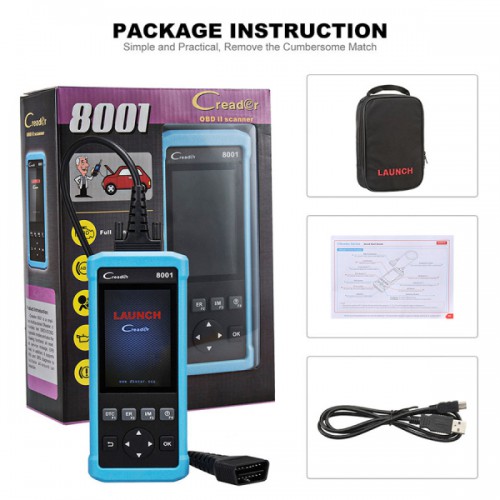 2017 New Launch DIY Code Reader CReader 8001 CR8001 Full OBD2 Scanner with Oil Resets Service
