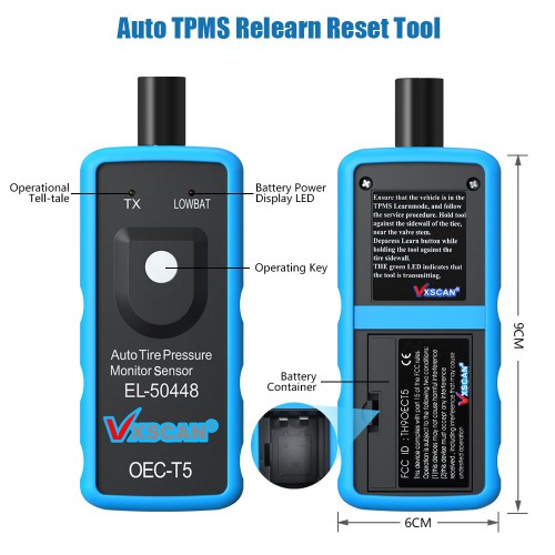 VXSCAN EL-50448 Auto Tire Pressure Monitor Sensor TPMS Activation Tool OEC-T5 for Gm Series