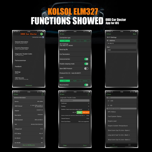 KOLSOL ELM327 Bluetooth OBD2 Scanner V1.5 ELM327 with Switch modified for Ford CH340+25K80 chip HS-CAN / MS-CAN