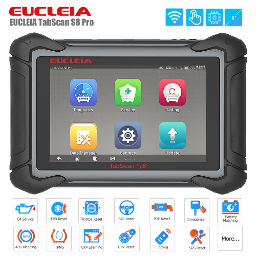 EUCLEIA TabScan S8 Pro Automotive Intelligent Dual-mode Diagnostic System Kostenloses Online-Update Supports Vehicle Doip
