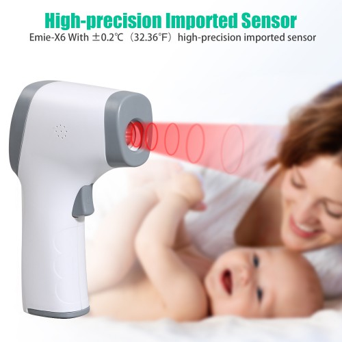 Emie Infrared Thermometer Medical Grade ±0.2℃ Super-Precison Baby Adult Forehead Non-contact LCD IR Temperature Measurement Emie Infrared Thermome