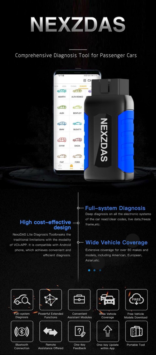 HUMZOR NexzDAS ND306 Lite Full-System Bluetooth Diagnostic Tool  for Android/IOS Free Shipping