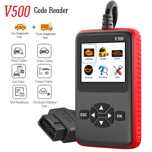 V500 Code Reader for Heavy Truck Scanner Diagnostic Tool