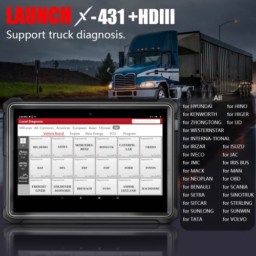 Original Launch X431 V+ HD3 Wifi/Bluetooth Heavy Duty Truck Diagnostic Tool Free Update 1 Year