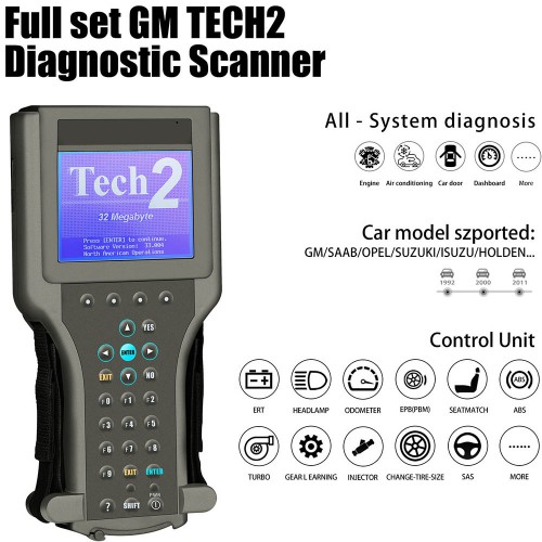 GM Tech2 Diagnosescanner Für GM / SAAB / OPEL / SUZUKI / ISUZU / Holden mit 32 MB Softwarekarte TIS2000 USB-Stick Vollverpackung Kartonschachtel