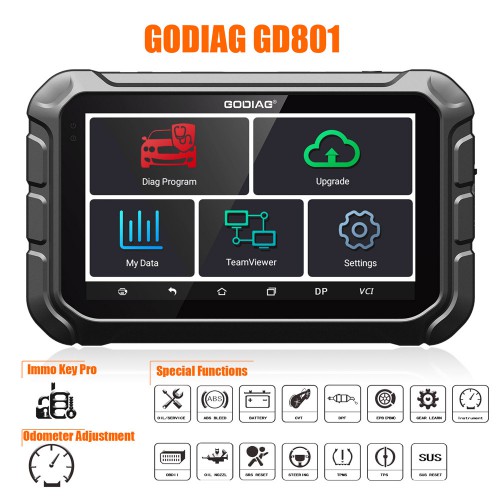 (Support German)GODIAG GD801 Key Programmer Multi-language Support Mileage Correction ABS EPB TPMS EEPROM