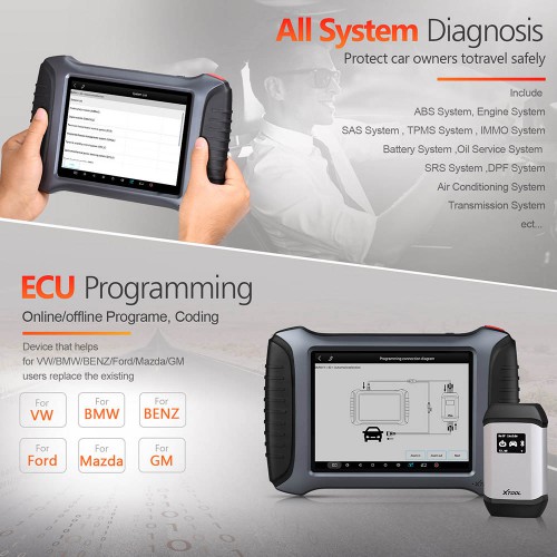 XTOOL A80 Pro Full System Diagnosis Tool with Key Programming/ECU Programming/Special Function Compatible with KC501/KS-1/KC Free Update 2 Yrs