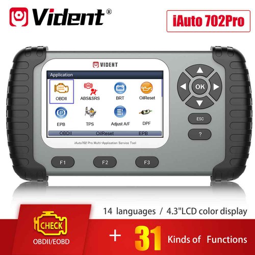 VIDENT iAuto 702 Pro Multi-applicaton Service Scanner Support ABS/SRS/EPB/DPF With 19 Maintenances 3 Years Free Update Online