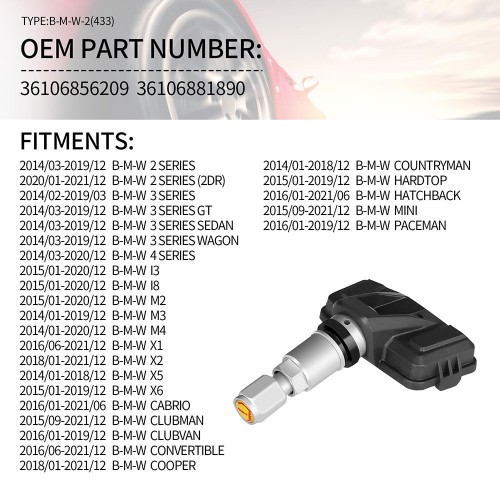 TPMS Car Tire Pressure Monitoring System TYPE-BMW2-433