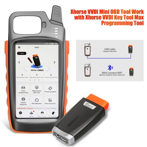 Xhorse VVDI Key Tool Max with VVDI MINI OBD Tool Support Bluetooth
