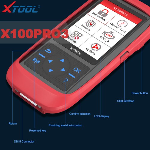 Xtool X100 Pro3 Key Programmer Adds ABS Oil Reset TPS EPB SAS than X100 Pro2 Free Update Lifetime