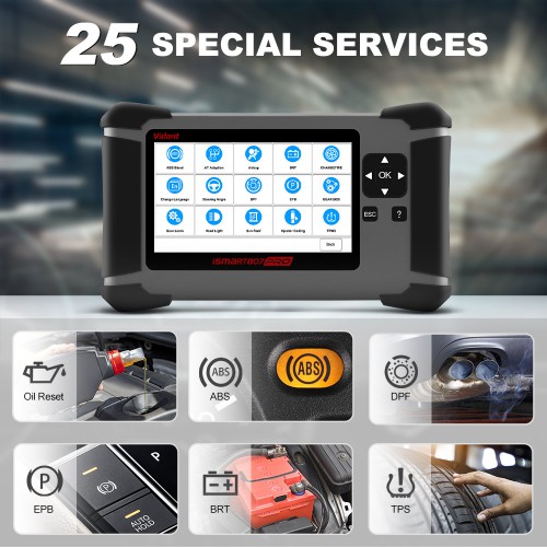 VIDENT iSmart807 Pro OBD2 All System All Make Diagnostic Scanner with 25 Special Functions
