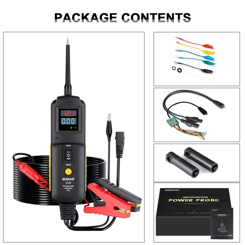 GODIAG GT101 PIRT Power Probe+ Car Power Line Fault Finding+ Fuel Injector Cleaning and Testing+ Current Detection+Relay Testing Car Diagnostic Tool