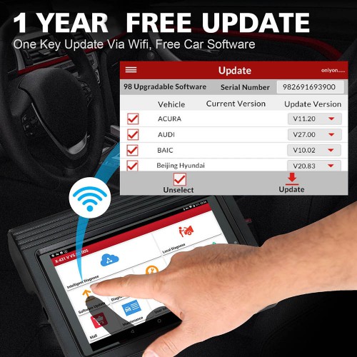 Launch X431 V 5.0 8inch Tablet Wifi/Bluetooth Full System Diagnostic Tool 2 Years Free Update Online