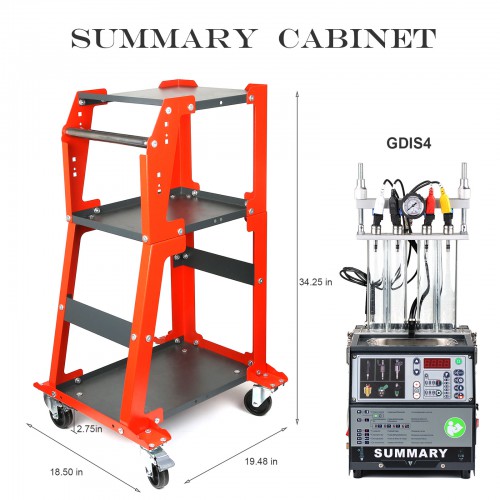SUMMARY Cabinet With 4 Rollers Used With SUMMARY POWERJET Injector Cleaner & Tester Machines