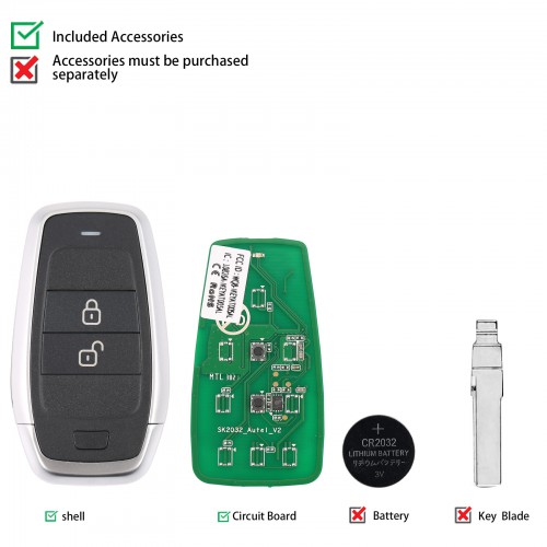 AUTEL IKEYAT002AL Independent 2 Buttons Key 10pcs/lot