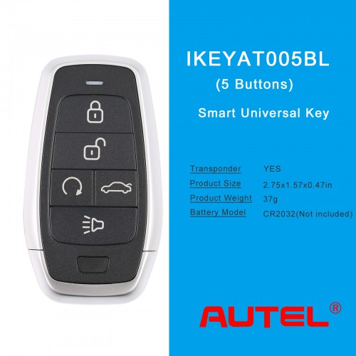 AUTEL IKEYAT005BL Independent 5 Buttons Universal Smart Key Remote Start / Trunk 10pcs/lot