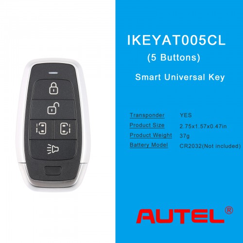 AUTEL IKEYAT005CL Independent 5-Button Universal Smart Key - Left & Right Doors 5pcs/lot