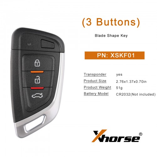 Xhorse XSKF01EN Universal Remote Key Blade Shape Smart Key 5pcs/lot