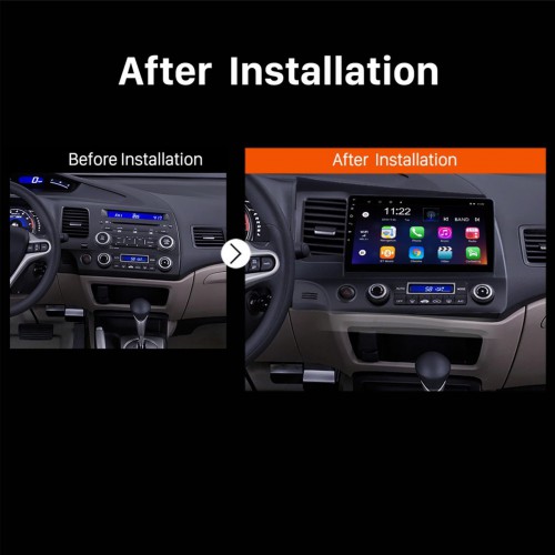 For Honda Civic 2006-2011 10.1" Android 10 CarPlay Autoradio Car Navigation Stereo Multimedia Player GPS Radio Touch Screen