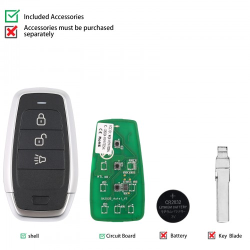 AUTEL IKEYAT003AL Independent 3 Buttons Key 10pcs/lot