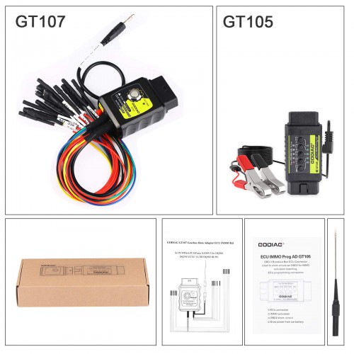 2022 Newest GODIAG ECU IMMO Kit GT105 ECU IMMO Prog AD Plus GT107 DSG Gearbox Data Read/Write Adapter for PCMTuner Kess V2 PCMFlash KTMBench