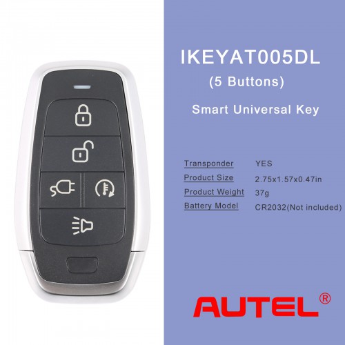 AUTEL IKEYAT005DL Independent 5-Button Universal Smart Key - EV Charge / Remote Start 10pcs/lot