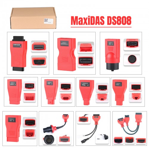 Full Set OBDII Cables and Connectors Kit of AUTEL DS808/MK808/MP808 (Only Cables and Connectors)