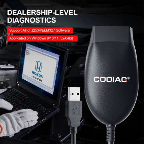 GODIAG J2534 Compatible with J2534 Passthru & ELM327 Diagnose J1979 Compatible Vehicles Switch Mode Automatically