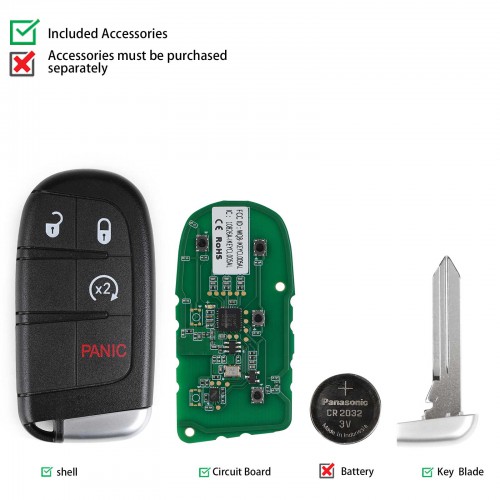 AUTEL IKEYCL004AL 4 Buttons Smart Universal Key for Chrysler 10pcs/lot