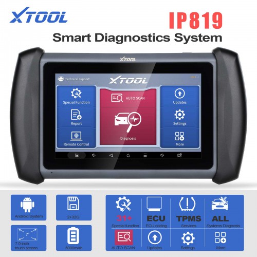 XTOOL InPlus IP819 Automotive Diagnostic Scanner ECU Coding Active Test OBD2 Full Systems Diagnoses