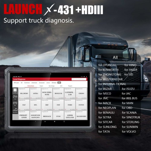 Original Launch X431 V+ HD3 Wifi/Bluetooth Heavy Duty Truck Diagnostic Tool Free Update 1 Year