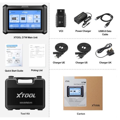 XTOOL D7W Smart WIFI Scanner ECU Coding All Systems Diagnostic Key Programmer Built-in CAN FD & DOIP 38+ Services