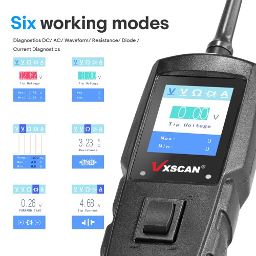 VXSCAN PT1000 Vehicle Super Electrical Diagnostics DC/ AC/ Waveform/ Resistance/ Diode / Current Diagnostics