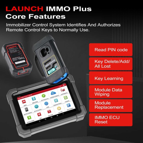 LAUNCH X431 IMMO PLUS Key Programmer 3-in-1 IMMO Clone Diagnostics Functions 2 years Free Update EU/UK Version