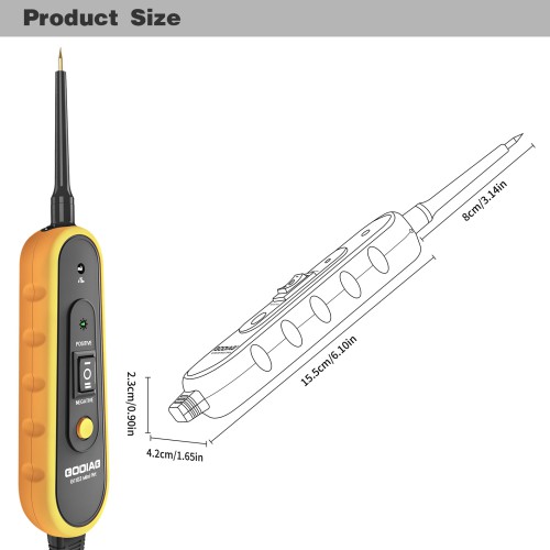 GODIAG GT103 Simple Version Mini Pirt Electric Circuit Tester Vehicles Electrical System Diagnosis/ Fuel Injector Testing/ Relay Testing