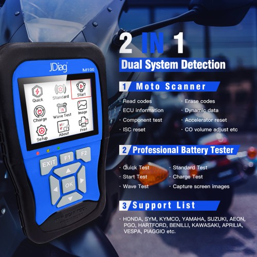 JDiag M100 Moto Scanner Universal Motorcycle Scan Tool Standard Version