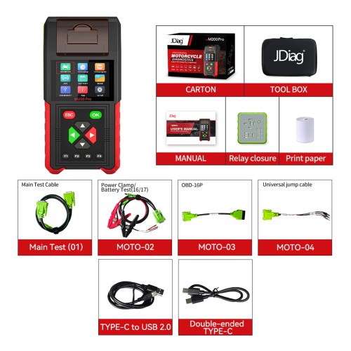 JDiag M200Pro Professional Motorbike Diagnostic Scanner Motorcycle Scan Tool Full Version