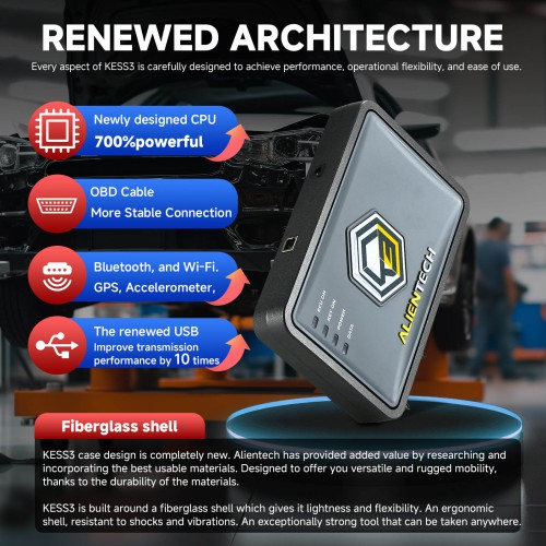 Alientech KESS3 ECU and TCU Programming Tool with DynoDrive Activated Via OBD / Bench and Boot Model